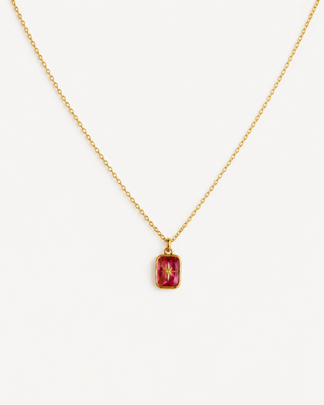 Geburtsstein-Kette 18K-Vergoldung