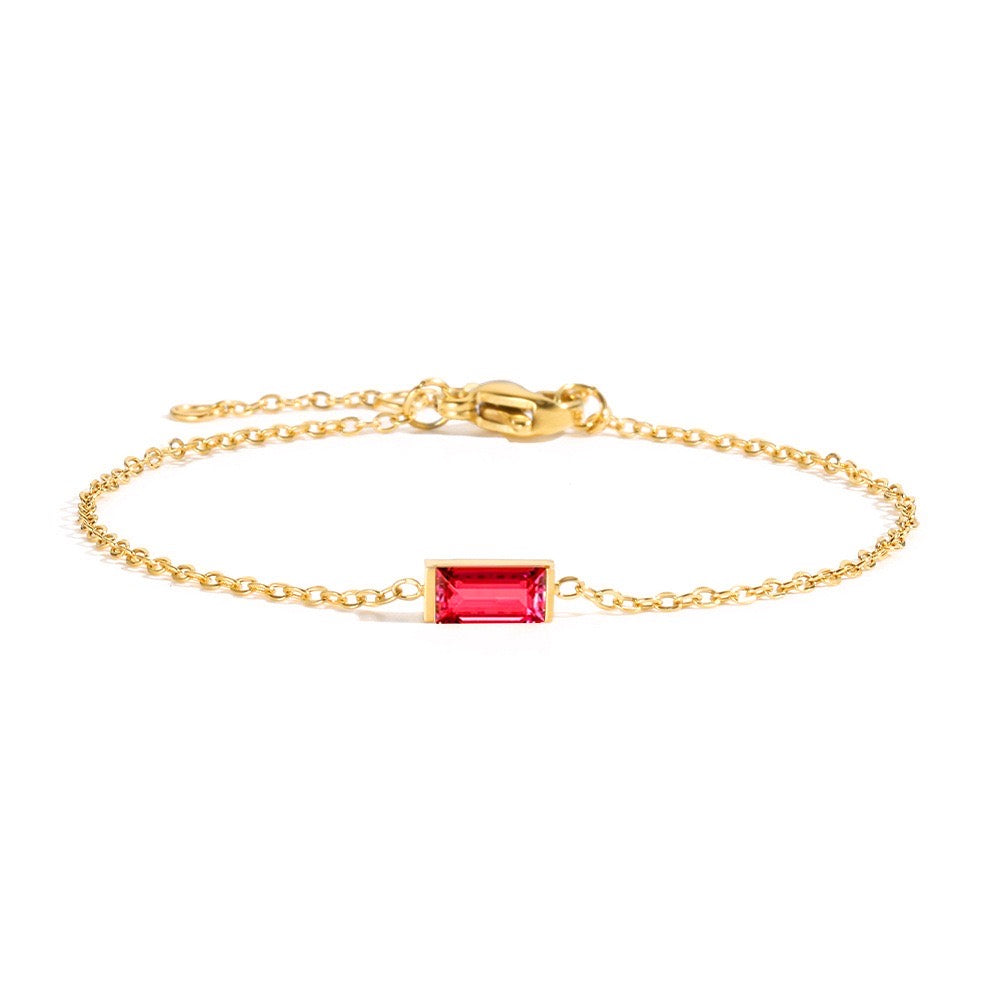 Geburtsstein-Armband 18K-Vergoldung