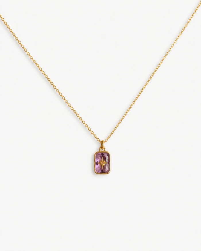 Geburtsstein-Kette 18K-Vergoldung