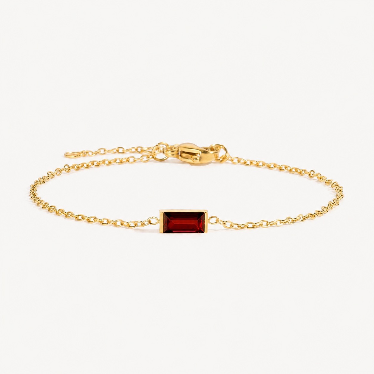 Geburtsstein-Armband 18K-Vergoldung – Januar – Granat